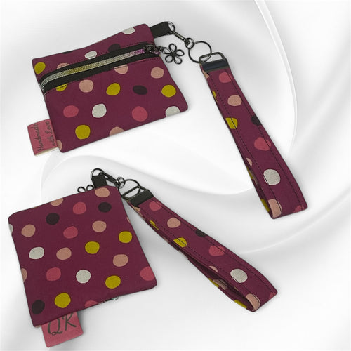 Wristlet Keychain Key Fob with Detachable Wallet